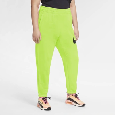 Shop Nike Sportswear Swoosh Women's Fleece Pants In Volt,black