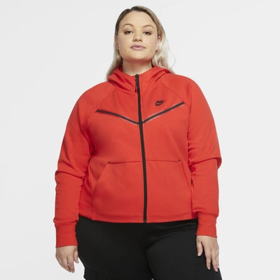 Nike Sportswear Tech Fleece Windrunner Women's Full-zip Hoodie In Chile Red,black  | ModeSens