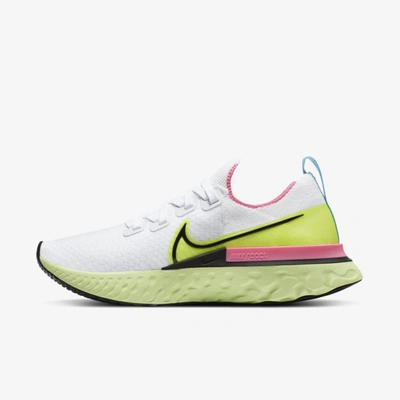 Shop Nike React Infinity Run Flyknit Women's Running Shoes In White,volt,pink Glow,black