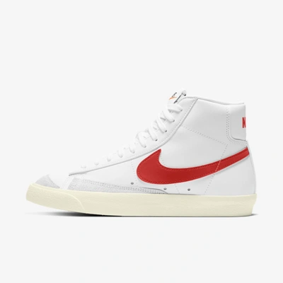 Shop Nike Women's Blazer Mid '77 Shoes In White,sail,habanero Red