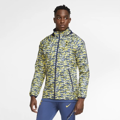 Shop Nike Tottenham Hotspur Awf Men's Soccer Jacket In Tour Yellow,binary Blue,pure Platinum,binary Blue