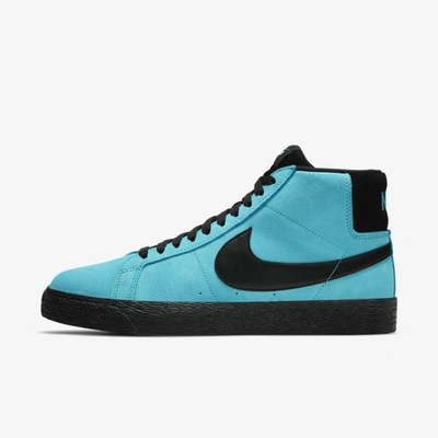 Shop Nike Sb Zoom Blazer Mid Skate Shoe In Baltic Blue,baltic Blue,white,black