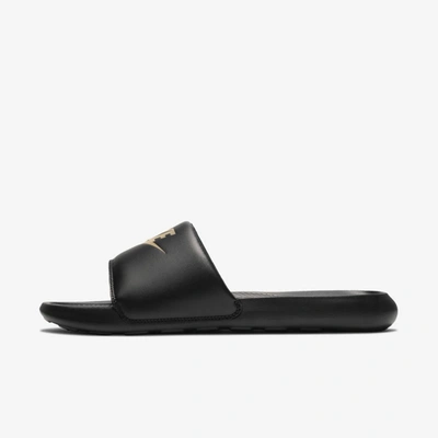 Nike Victori One Slide Sandals In Black/metallic Gold/black | ModeSens