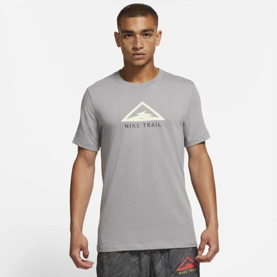Shop Nike Dri-fit Trail Men's Trail Running T-shirt (particle Grey) - Clearance Sale
