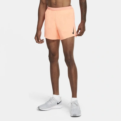 Shop Nike Aeroswift Men's 4" Running Shorts In Bright Mango,black