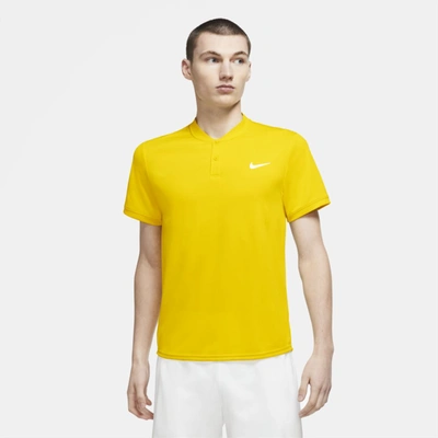 Shop Nike Court Dri-fit Men's Tennis Polo In Speed Yellow,white