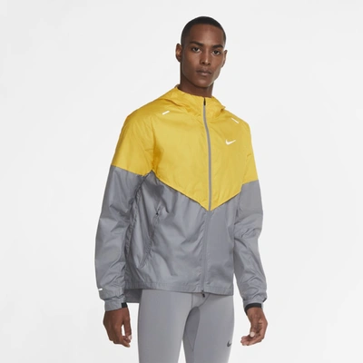 Nike Shieldrunner Men's Running Jacket In Dark Sulfur,smoke Grey | ModeSens