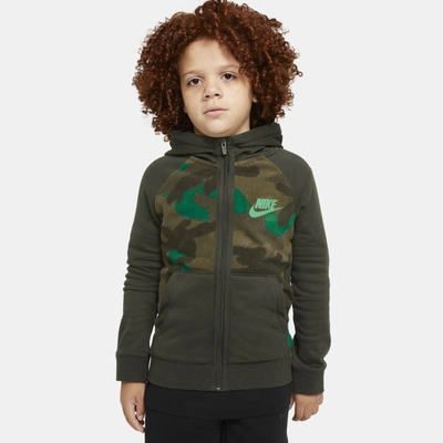 Shop Nike Sportswear Club Fleece Big Kids' Full-zip Hoodie In Sequoia,stadium Green
