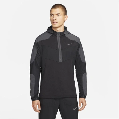 Nike running wild run element hooded mid layer in black new arrivals