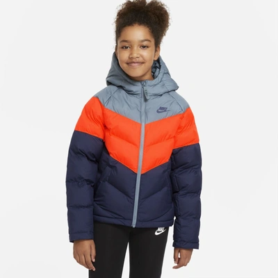 Shop Nike Sportswear Big Kids' Synthetic-fill Jacket In Ozone Blue,hyper Crimson,midnight Navy,midnight Navy