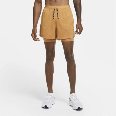 Shop Nike Flex Stride Men's 5" 2-in-1 Running Shorts In Flax,flax