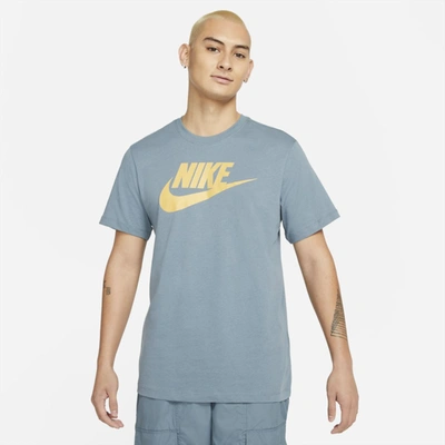 Shop Nike Sportswear Men's T-shirt In Ozone Blue,solar Flare