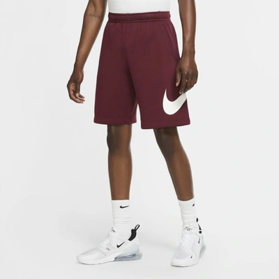 Shop Nike Sportswear Club Men's Graphic Shorts In Dark Beetroot,dark Beetroot