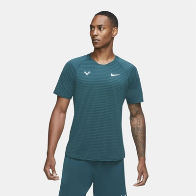 Nike Court Aeroreact Rafa Slam Men's Short-sleeve Tennis Top In Dark Atomic  Teal,white | ModeSens