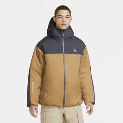 Shop Nike Acg "4th Horseman" Puffer Jacket In Anthracite,golden Beige,anthracite,khaki