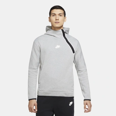 Nike Tech Fleece Asymmetric Half-zip Hoodie In Gray-grey | ModeSens
