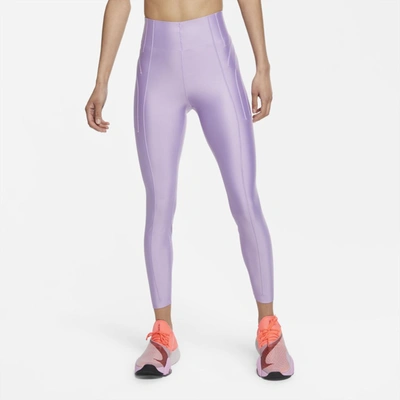 Nike Swoosh City Ready 7/8 Leggings In Violet-purple | ModeSens