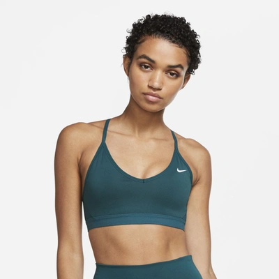 Shop Nike Women's Indy Light-support Padded Sports Bra In Green