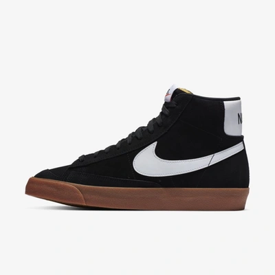 Shop Nike Blazer Mid '77 Suede Shoe In Black,gum Medium Brown,black,white