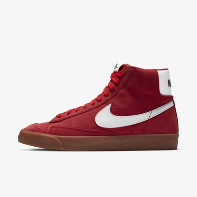 Shop Nike Blazer Mid '77 Suede Shoe In University Red,gum Medium Brown,black,white