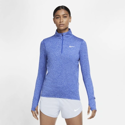 Shop Nike Element Women's 1/2-zip Running Top In Astronomy Blue,royal Pulse,heather