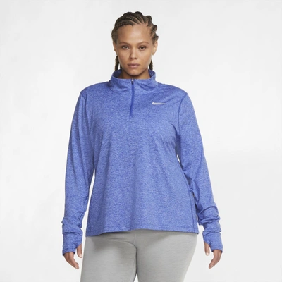 Shop Nike Element Women's 1/2-zip Running Top In Astronomy Blue,royal Pulse,heather