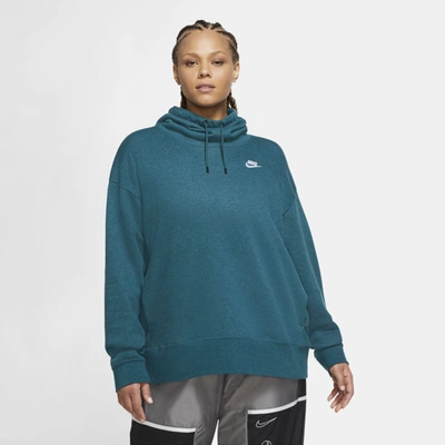 Shop Nike Sportswear Women's Fleece Hoodie In Dark Atomic Teal,heather,white