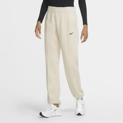 Shop Nike Sportswear Essential Women's Fleece Pants In Oatmeal,black