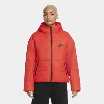Shop Nike Sportswear Synthetic-fill Women's Jacket In Chile Red,white,black