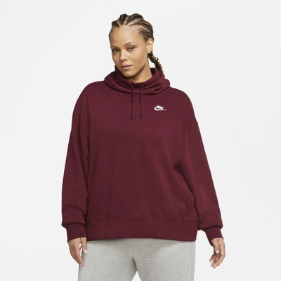 Shop Nike Sportswear Women's Fleece Hoodie In Dark Beetroot,white