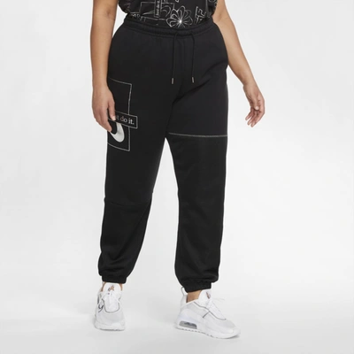 Shop Nike Women's  Sportswear Icon Clash Fleece Pants (plus Size) In Black