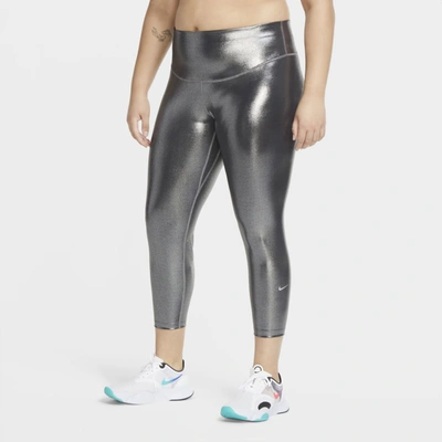 Shop Nike One Icon Clash Women's 7/8 Leggings In Black,black,metallic Silver