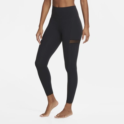 Shop Nike Yoga Women's 7/8 Leggings In Black,dark Smoke Grey