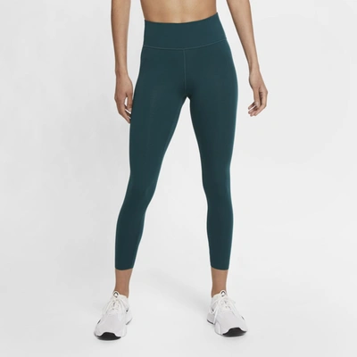Shop Nike One Luxe Women's Mid-rise 7/8 Leggings In Dark Atomic Teal,clear