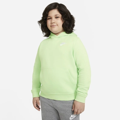 Shop Nike Sportswear Club Fleece Big Kids' Pullover Hoodie (extended Size) In Cucumber Calm,white