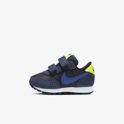 Shop Nike Md Valiant Baby/toddler Shoe In Black,midnight Navy,volt,astronomy Blue