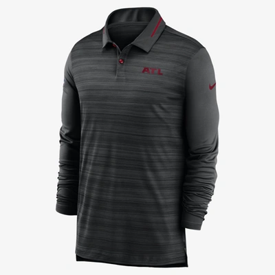 Shop Nike Logo (nfl Falcons) Men's Long-sleeve Polo (black) - Clearance Sale