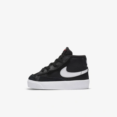 Shop Nike Blazer Mid '77 Baby/toddler Shoes In Black,white,team Orange,white