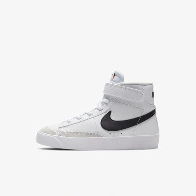 Shop Nike Blazer Mid '77 Little Kids' Shoes In White,total Orange,black