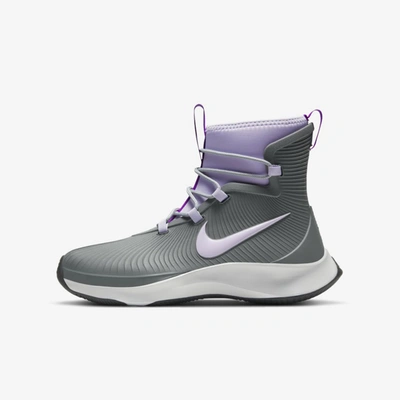 Shop Nike Binzie Big Kids' Boots In Smoke Grey,light Smoke Grey,dark Smoke Grey,violet Frost