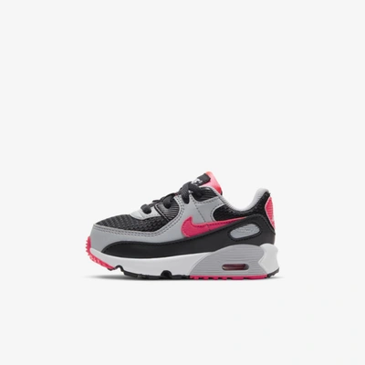 Shop Nike Air Max 90 Baby/toddler Shoe In Black,white,wolf Grey,radiant Red