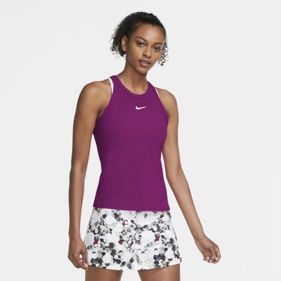 Shop Nike Court Dri-fit Women's Tennis Tank In Cactus Flower,white