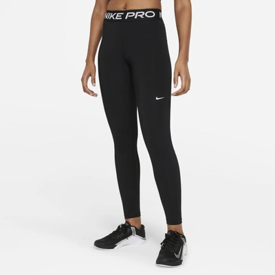 Nike Black Pro Sport Leggings In Black,white