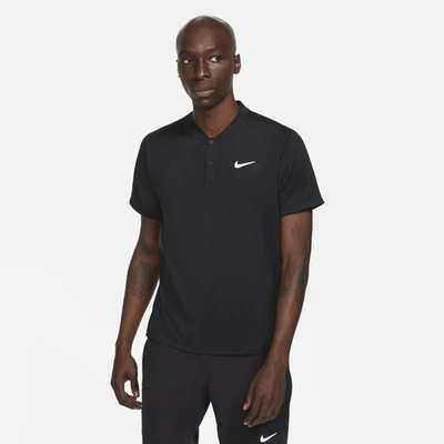 Shop Nike Court Dri-fit Men's Tennis Polo In Black,white