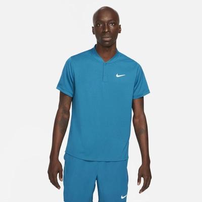 Shop Nike Court Dri-fit Men's Tennis Polo In Green Abyss,white