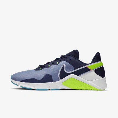 Shop Nike Legend Essential 2 Men's Training Shoes In Ashen Slate,electric Green,blue Fury,blackened Blue