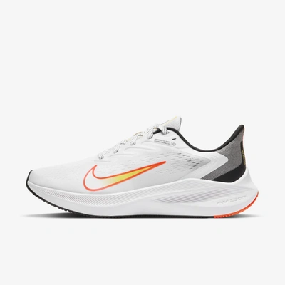 Nike Women's Air Zoom Winflo 7 Running Sneakers From Finish Line In  White/sail/light Voltage Yellow Ii/bright Mango | ModeSens