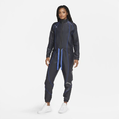 Shop Jordan Women's Flight Suit In Black,hyper Royal