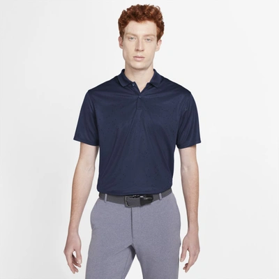 Shop Nike Dri-fit Victory Men's Printed Golf Polo In Midnight Navy,white