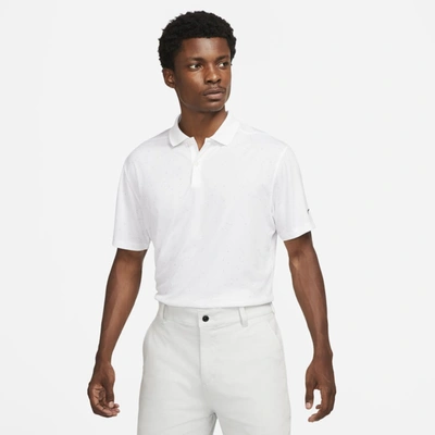 Shop Nike Dri-fit Victory Men's Printed Golf Polo In White,black